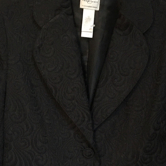 Emma James Black Paisly Pattern Blazer Jacket - Picture 3 of 8